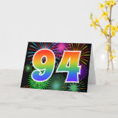 Kleurig Fireworks + Rainboogpatroon "94" Event # Kaart (Gele Bloem)