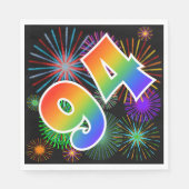 Kleurig Fireworks + Rainboogpatroon "94" Event # Servet (Voorkant)