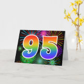 Kleurig Fireworks + Rainboogpatroon "95" Event # Kaart (Gele Bloem)