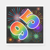 Kleurig Fireworks + Rainboogpatroon "95" Event # Servet (Voorkant)