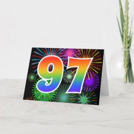 Kleurig Fireworks + Rainboogpatroon "97" Event # Kaart