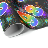 Kleurig Fireworks + Rainboogpatroon "98" Event # Cadeaupapier (Rol Hoek)