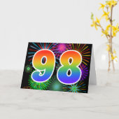 Kleurig Fireworks + Rainboogpatroon "98" Event # Kaart (Gele Bloem)