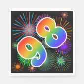 Kleurig Fireworks + Rainboogpatroon "98" Event # Servet (Voorkant)