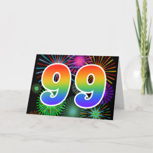 Kleurig Fireworks + Rainboogpatroon "99" Event # Kaart