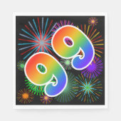 Kleurig Fireworks + Rainboogpatroon "99" Event # Servet (Voorkant)