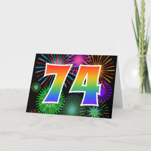 Kleurig Fireworks + Rainbow Pattern "74"-event # Kaart
