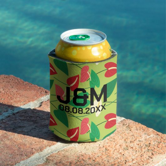 Kleurig flamingo bloespatroon blikjeskoeler (Insitu Zwembad)