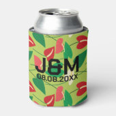 Kleurig flamingo bloespatroon blikjeskoeler (Blikje Voorkant)