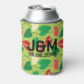 Kleurig flamingo bloespatroon blikjeskoeler (Blikje Achterkant)