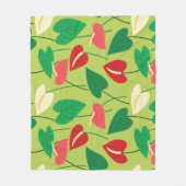 Kleurig flamingo bloespatroon fleece deken (Voorkant)