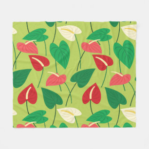 Kleurig flamingo bloespatroon fleece deken