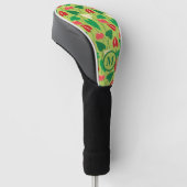 Kleurig flamingo bloespatroon golfheadcover (Schuin)