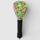 Kleurig flamingo bloespatroon golfheadcover (Voorkant)