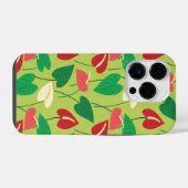 Kleurig flamingo bloespatroon iPhone hoesje (Achterkant horizontaal)