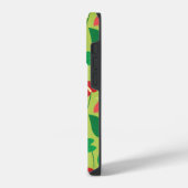Kleurig flamingo bloespatroon iPhone hoesje (Linkerkant)