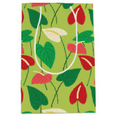 Kleurig flamingo bloespatroon medium cadeauzakje (Voorkant)