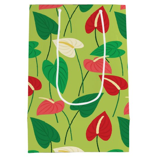 Kleurig flamingo bloespatroon medium cadeauzakje (Achterkant)