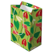 Kleurig flamingo bloespatroon medium cadeauzakje (Achterkant Gekanteld)