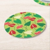 Kleurig flamingo bloespatroon ronde kartonnen onderzetter (Gebogen)