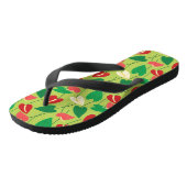 Kleurig flamingo bloespatroon teenslippers (Schuin)