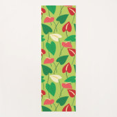 Kleurig flamingo bloespatroon yoga mat (Voorkant)