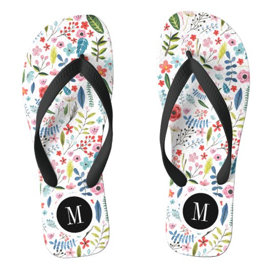 Kleurig flesje met flesjes en bloemen teenslippers (Voetbed)