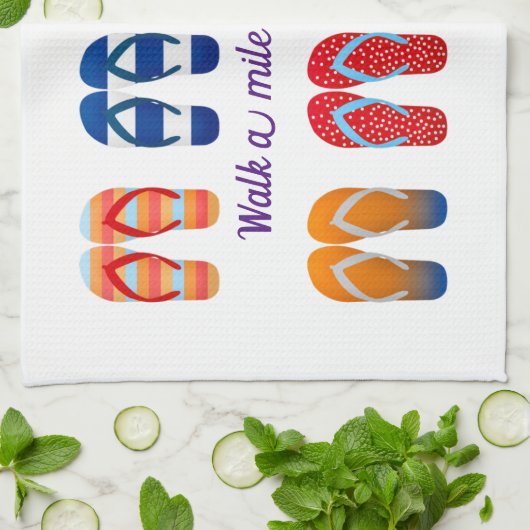 Kleurig flip Flop-ontwerp Theedoek (Gevouwen)