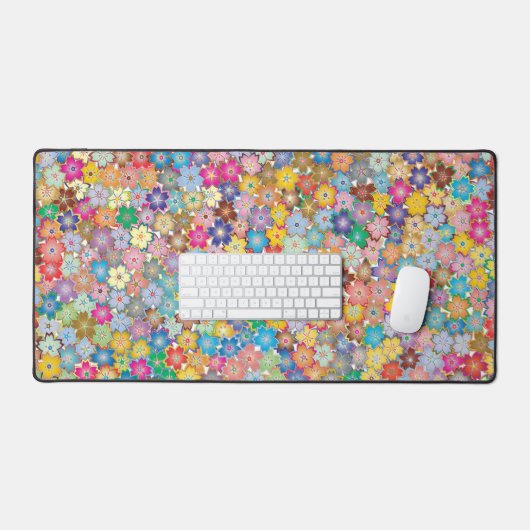 Kleurig Floral design Bureaumat (Keyboard & Muis)