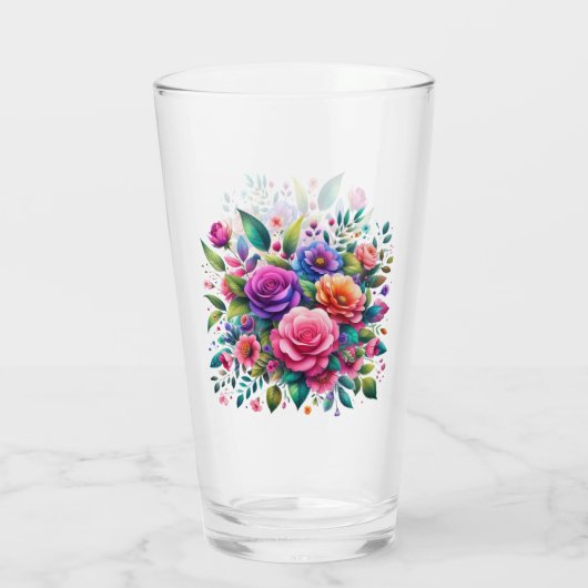 Kleurig Floral design Glas (Achterkant)