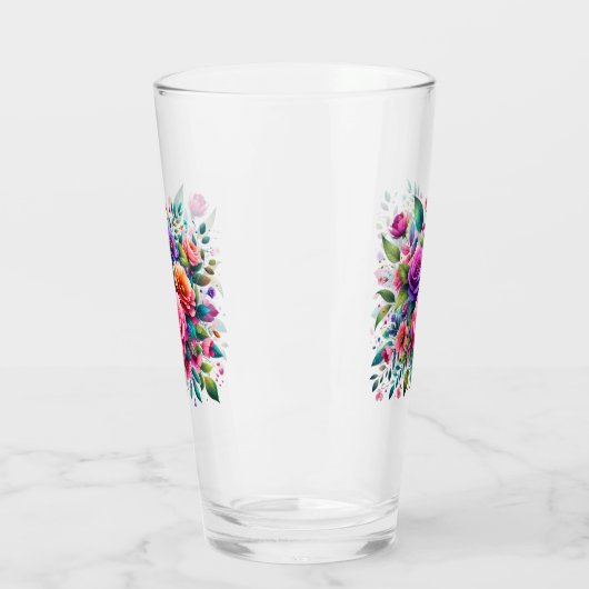Kleurig Floral design Glas (Links)