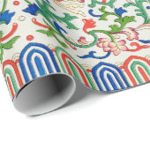Kleurig floreel botanisch patroon Verpakkingspapie Cadeaupapier (Rol Hoek)