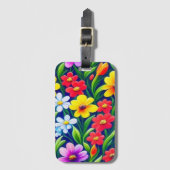 Kleurig floreel patroon bagagelabel (Voorkant (verticaal))