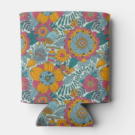 Kleurig floreel patroon blikjeskoeler (Achterkant)