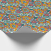 Kleurig floreel patroon cadeaupapier (Hoek)