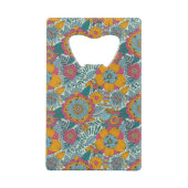 Kleurig floreel patroon creditkaart flessenopener (Achterkant)