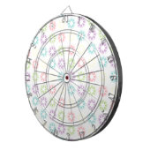 Kleurig floreel patroon dartbord (Voorkant Rechts)