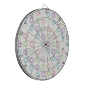 Kleurig floreel patroon dartbord (Voorkant Links)