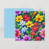 Kleurig floreel patroon feestdagenkaart (Voorkant / Achterkant)