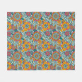 Kleurig floreel patroon fleece deken (Voorkant (Horizontaal))