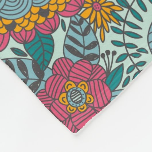 Kleurig floreel patroon fleece deken (Hoek)