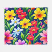 Kleurig floreel patroon fleece deken (Voorkant (Horizontaal))