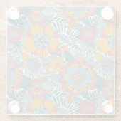 Kleurig floreel patroon glazen onderzetter (Achterkant)