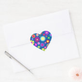 Kleurig floreel patroon hart sticker (Envelop)