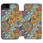 Kleurig floreel patroon incipio iPhone portemonnee hoesje (Agenda Open)