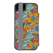 Kleurig floreel patroon incipio iPhone portemonnee hoesje (Agenda Achterkant)