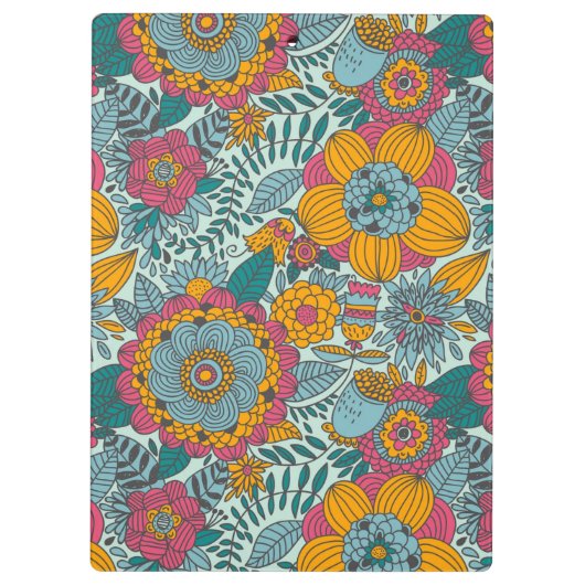 Kleurig floreel patroon klembord (Achterkant)