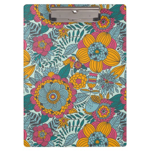 Kleurig floreel patroon klembord (Voorkant)