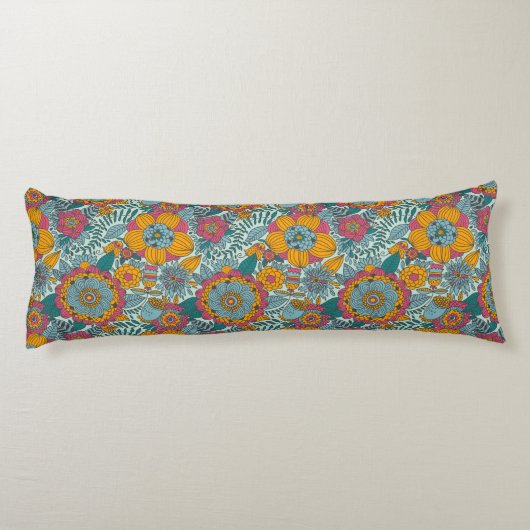 Kleurig floreel patroon lichaamskussen (Achterkant)