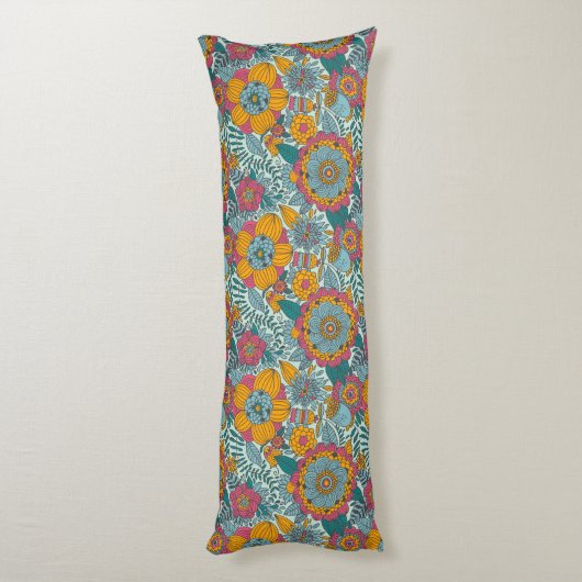 Kleurig floreel patroon lichaamskussen (Achterkant (Verticaal))
